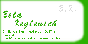 bela keglevich business card